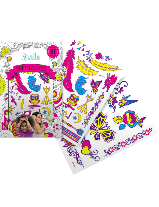 Snails kūno tatuiruotė Neonas N Snails kūno tatuiruotė Neonas N