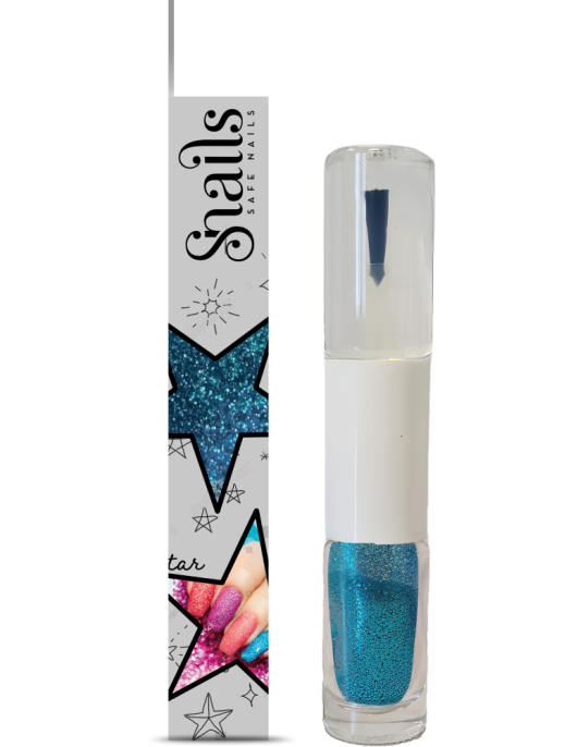 Nagų lako ir blizgučio rinkinys, mėlynas