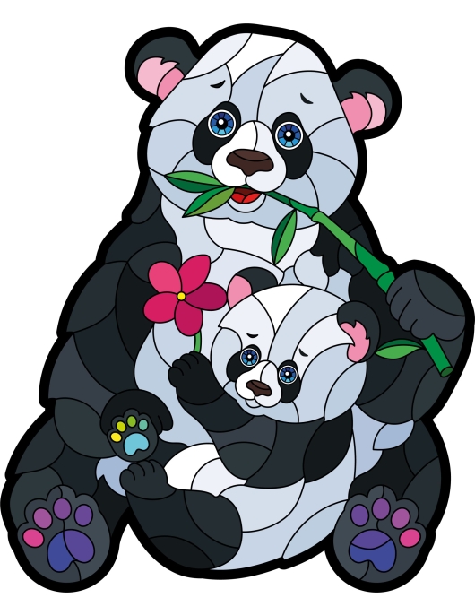 Medinė dėlionė. PANDA. 52 vnt (A4 dydis)