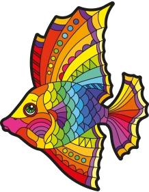 Medinė dėlionė. ŽUVYS. 35 vnt