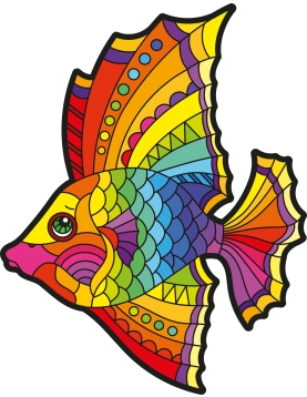 Medinė dėlionė. ŽUVYS. 35 vnt