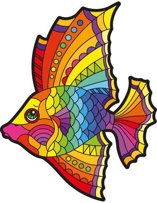 Medinė dėlionė. ŽUVYS. 35 vnt