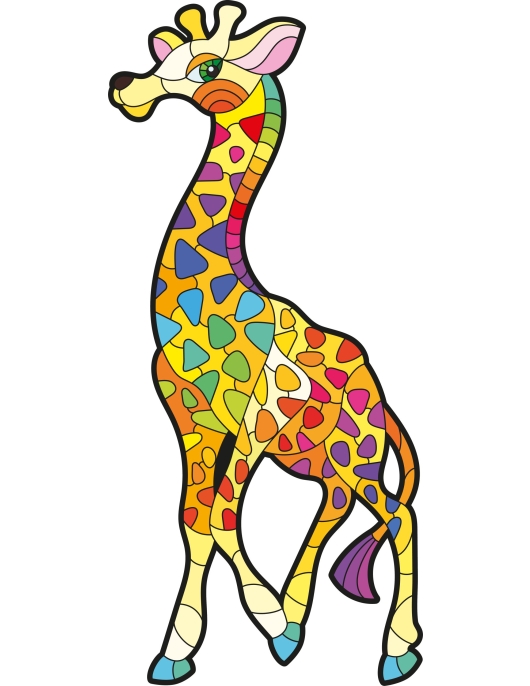 Medinė dėlionė. ŽIRAFA. 62 vnt