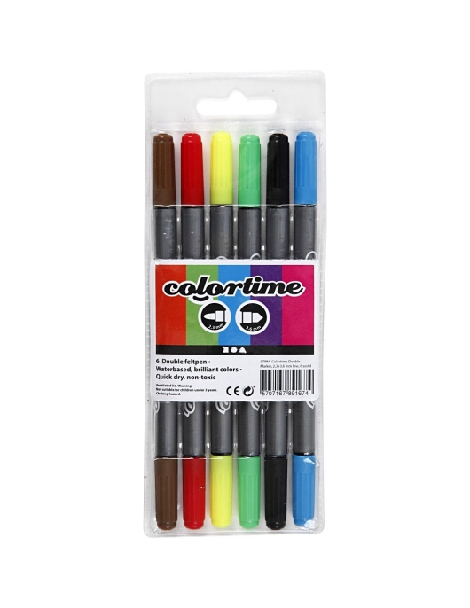 Creativ dvipusiai flomasteriai, 6 vnt.