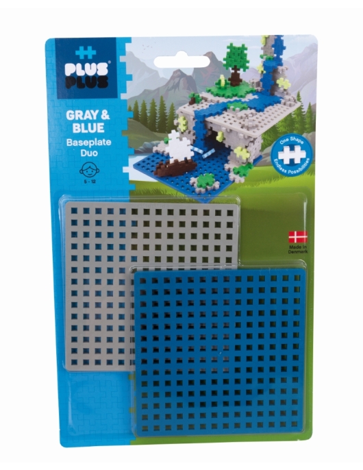 Plus Plus konstruktoriaus pagrindas, mėlyna ir pilka, 2 vnt.