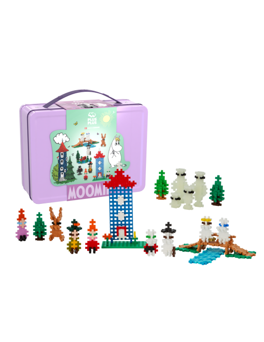 Plus Plus konstruktorius Troliai Mumiai Muminukų slėnis, violetinis lagaminas