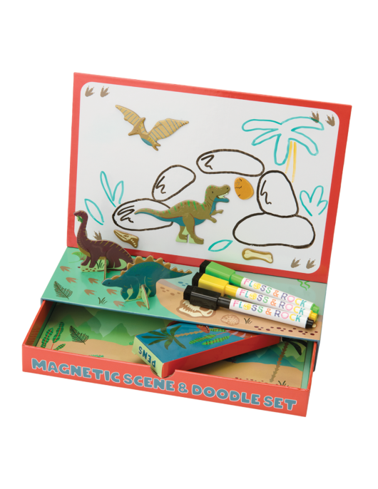 Magnetinis žaidimas ir piešimo rinkinys, Dinozaurai