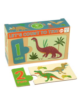 Edukacinis žaidimas-dėlionė Skaičiuok iki 10, Dinozaurai