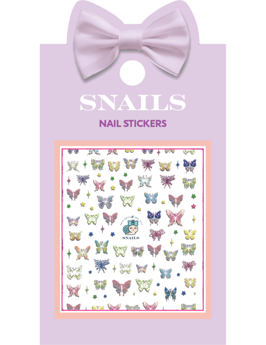 Snails nagų lipdukai, Drugelių pieva Snails nagų lipdukai, Drugelių pieva