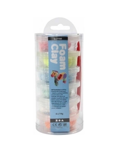 Burbulinis modelinas - 6 skirtingos blizgančios pastelinės spalvos