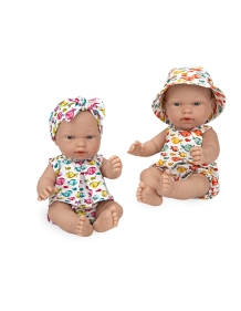 Lėlytės su rūbeliais žuvyčių raštais, 26 cm