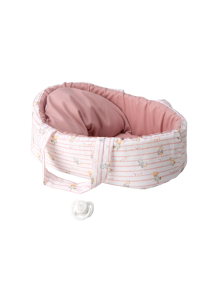 Arias kūdikėlis rožinėje nešyklėje su meškiukais, 26 cm