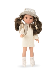 Lėlytė Carole su lininiais rūbeliais, 36 cm