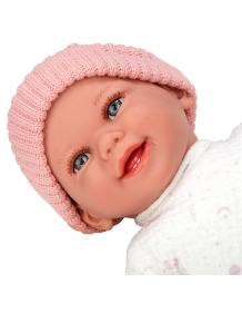 Arias kūdikėlis su garsu, rožine kepuryte, 34 cm