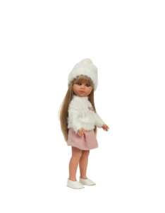 Arias lėlė mergaitė Carlota pūkuotu megztiniu, 36 cm