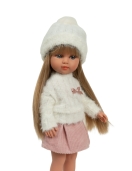 Arias lėlė mergaitė Carlota pūkuotu megztiniu, 36 cm Arias lėlė mergaitė Carlota pūkuotu megztiniu, 36 cm