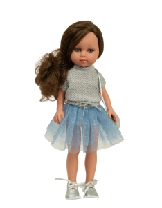 Arias lėlė mergaitė Carlota mėlynu sijonėliu, 36 cm