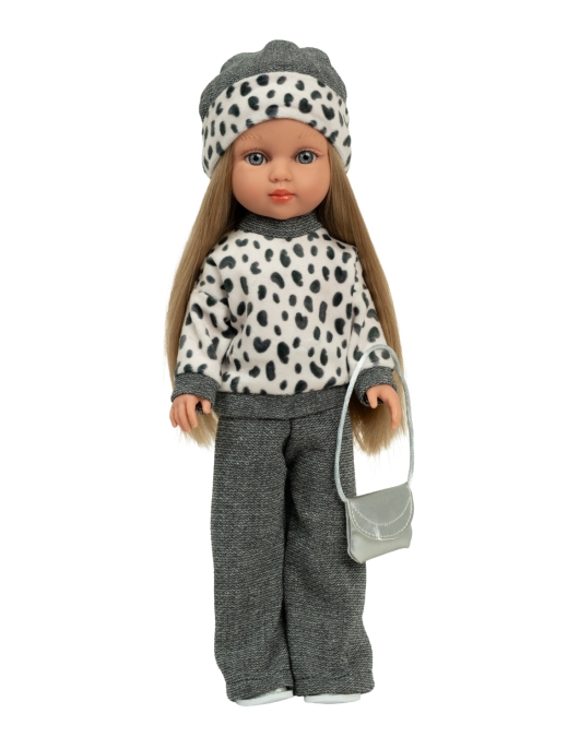 Arias lėlė mergaitė Carlota pilkais rūbeliais, 36 cm Arias lėlė mergaitė Carlota pilkais rūbeliais, 36 cm