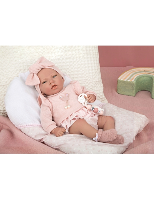 Reborn lėlytė rožiniais rūbeliais, 40 cm Reborn lėlytė rožiniais rūbeliais, 40 cm