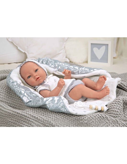Reborn lėlytė su blizgiu pleduku, berniukas, 38 cm