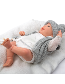 Arias Reborn kūdikėlis su pilkais rūbeliais, Daniela, 45 cm