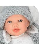 Arias Reborn kūdikėlis su pilkais rūbeliais, Daniela, 45 cm Arias Reborn kūdikėlis su pilkais rūbeliais, Daniela, 45 cm
