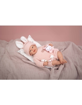 Arias Reborn lėlė kūdikėlis rožiniais rūbeliais, Lucia, 45 cm