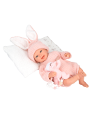 Arias Reborn lėlė kūdikėlis rožiniais rūbeliais, Lucia, 45 cm