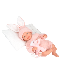 Arias Reborn lėlė kūdikėlis rožiniais rūbeliais, Lucia, 45 cm