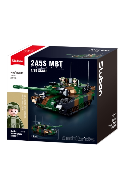 Sluban konstruktorius, LEOPARD 2A5 pagrindinis tankas 2in1, 766 det.