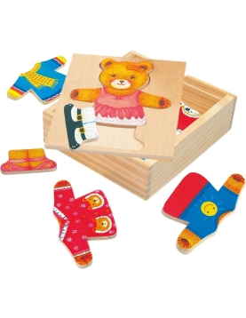 Medinė dėlionė-žaidimas, Aprenk meškutę Bertą, 3+
