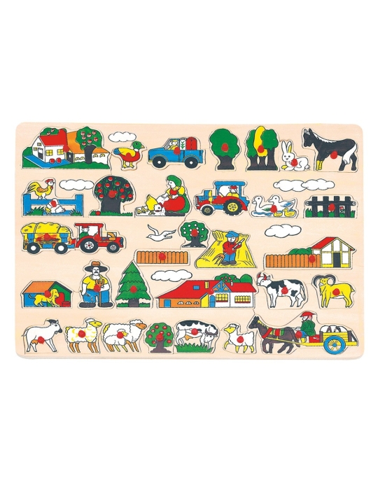 Didelė medinė dėlionė Ūkis, 3+