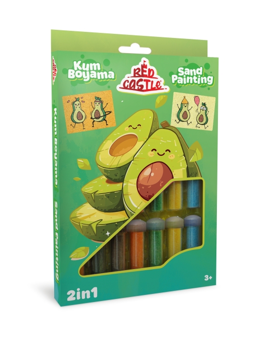 Red Castle kūrybinis smėlio rinkinys 2in1, Avokadai Red Castle kūrybinis smėlio rinkinys 2in1, Avokadai