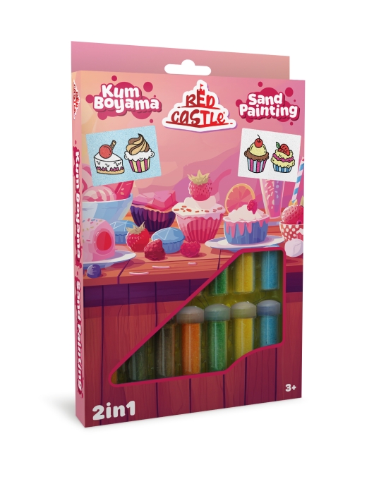 Red Castle kūrybinis smėlio rinkinys 2in1, Keksiukas Red Castle kūrybinis smėlio rinkinys 2in1, Keksiukas