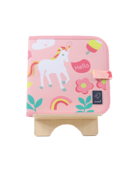 Jaq Jaq Bird piešimo knyga su netepančiomis kreidelėmis, Vienaragis