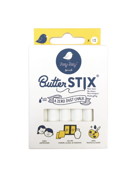 Jaq Jaq Bird kreidelės, baltos spalvos, 12 vnt.