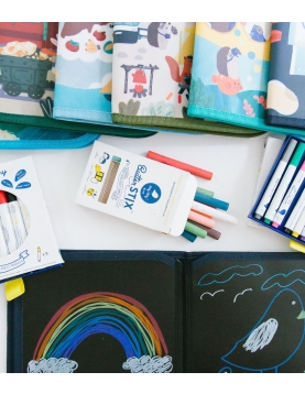 Jaq Jaq Bird kreidelės, spalvotos su laikikliu