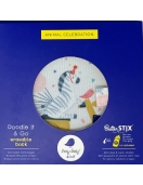 Jaq Jaq Bird mini knyga su netepančiomis kreidelėmis, Zebras Jaq Jaq Bird mini knyga su netepančiomis kreidelėmis, Zebras