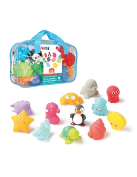LUDI maudymosi žaislų komplektas, Jūros gyvūnai, 12 vnt.