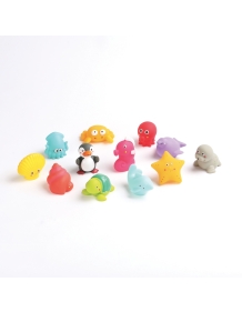LUDI maudymosi žaislų komplektas, Jūros gyvūnai, 12 vnt.