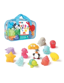 LUDI maudymosi žaislų komplektas, Jūros gyvūnai, 12 vnt.