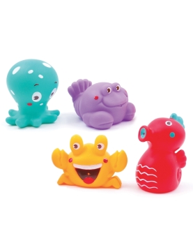 LUDI maudymosi žaislų komplektas, Jūros gyvūnai, 4 vnt.
