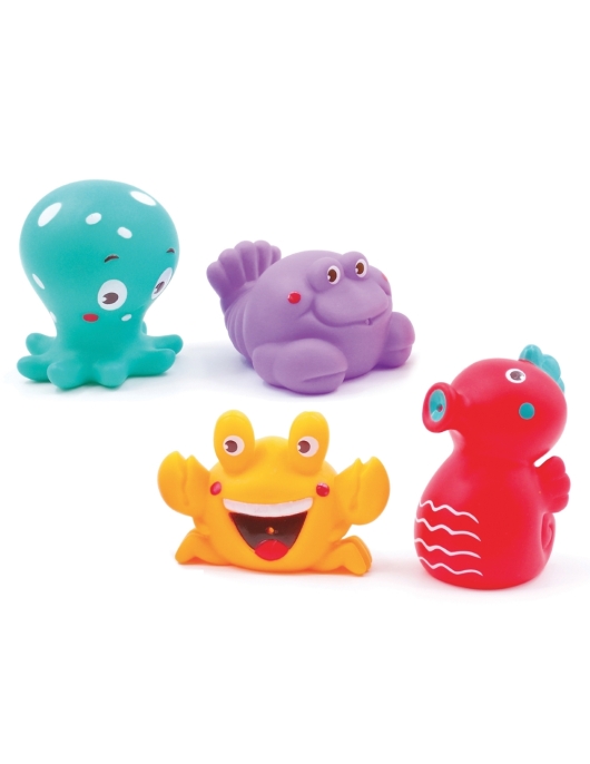 LUDI maudymosi žaislų komplektas, Jūros gyvūnai, 4 vnt.