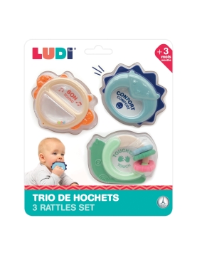 LUDI kūdikio barškučių rinkinys trio