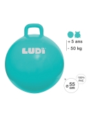 LUDI šokinėjimo kamuolys, mėlynas 55 cm LUDI šokinėjimo kamuolys, mėlynas 55 cm