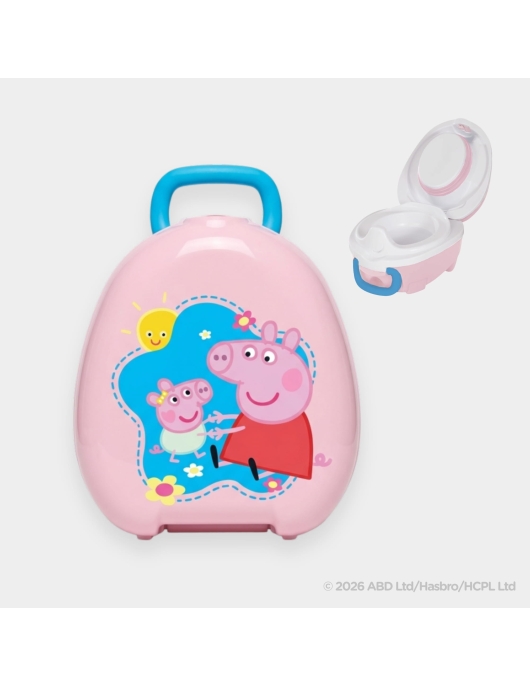 Mokomasis nešiojamas naktipuodis Peppa Pig, švelniai rausva Mokomasis nešiojamas naktipuodis Peppa Pig, švelniai rausva