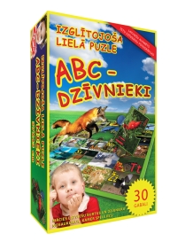Lavinanti dėlionė ABĖCĖLĖ gyvūnai LATVIŲ KALBA, 2+