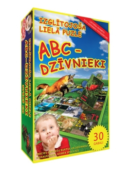 Lavinanti dėlionė ABĖCĖLĖ gyvūnai LATVIŲ KALBA, 2+