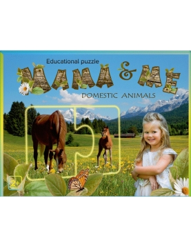 Lavinamoji dėlionė Mama ir aš, Naminiai gyvūnai, angl., 2+