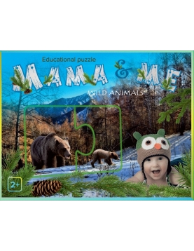 Lavinamoji dėlionė Mama&Me, Wild animals, angl. 2+